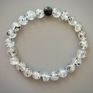 Elegant Black Strawberry Quartz Handmade Beaded Bracelet